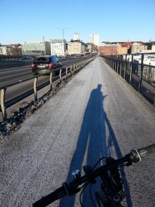 Vintercykling i Stockholm, -8 grader