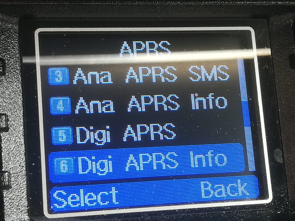 APRS SMS endast tillgänglig i "Analog APRS"