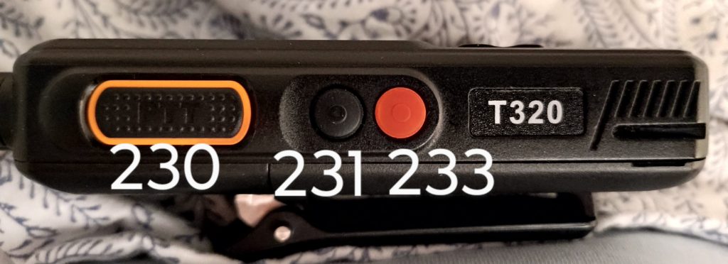 Inrico T320 key codes